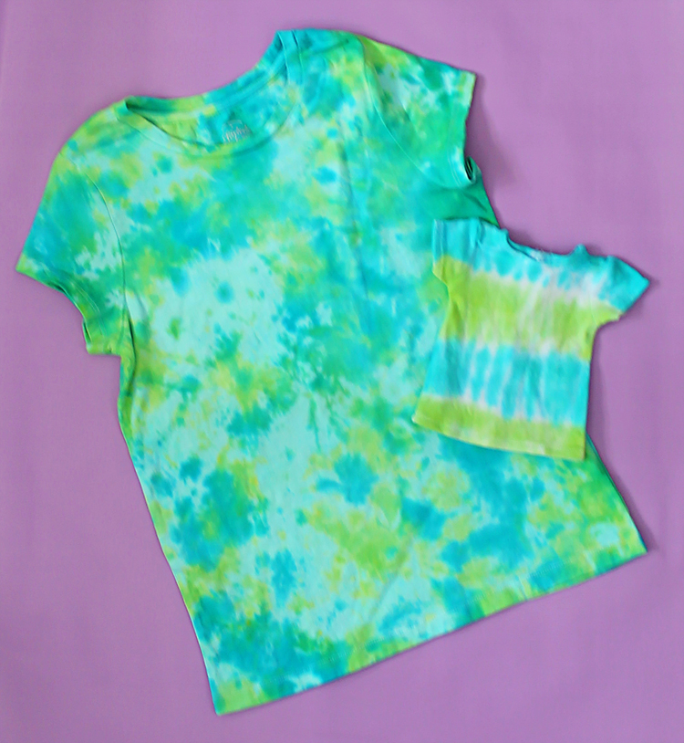 tie dye dolly and me t shirts DIY