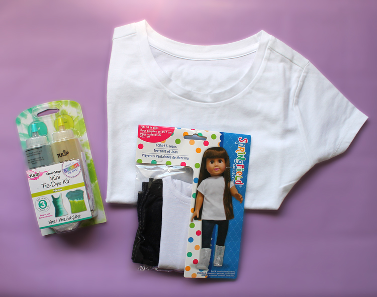 tie dye matching american girl doll shirt DIY