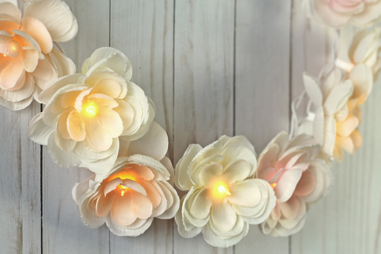 DIY Floral Garland With Lights