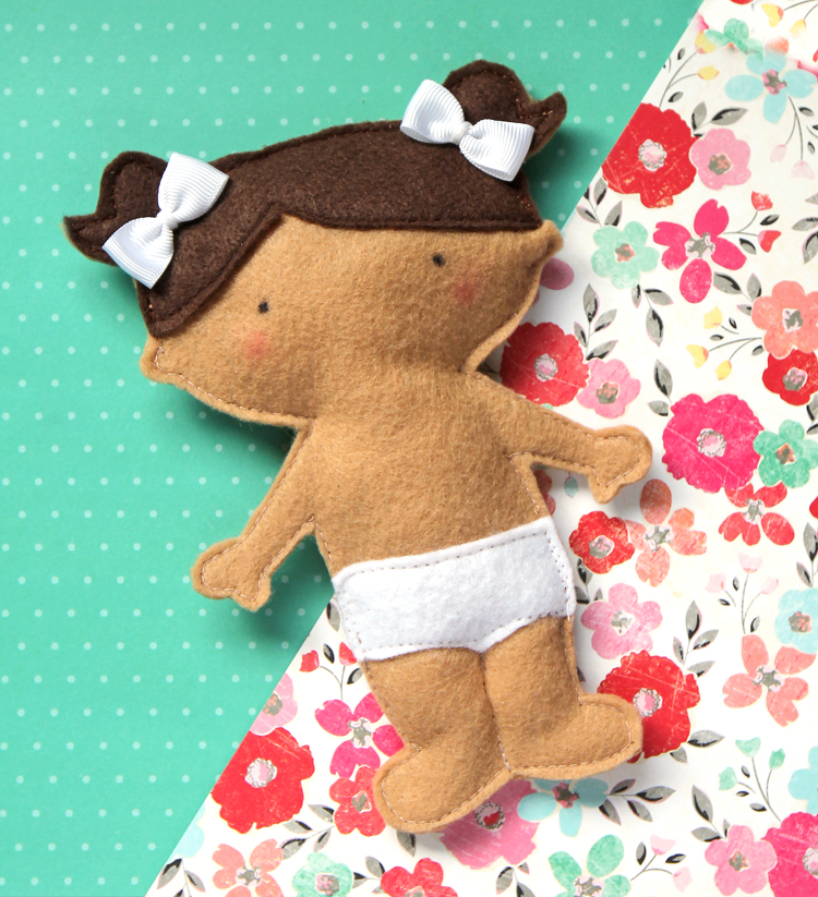 soft baby doll pattern Felt doll pattern pdf girl simplicity miniature
