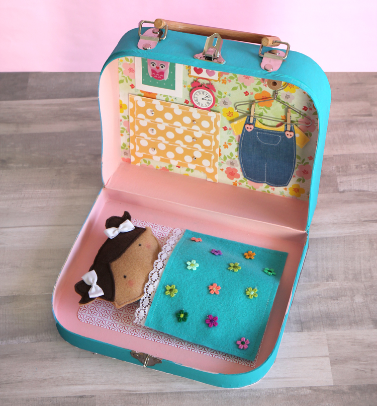 Dollhouse Miniature Travel Suitcase Luggage With Sticker 