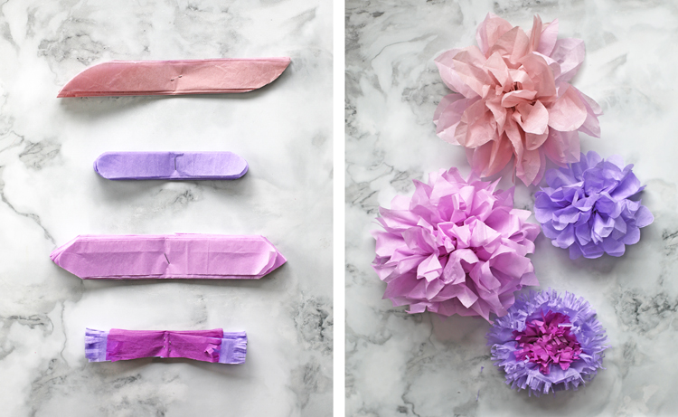 how to make tissue paper flower garland