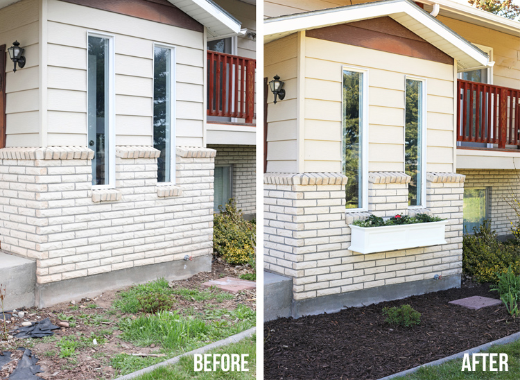 window box before and after