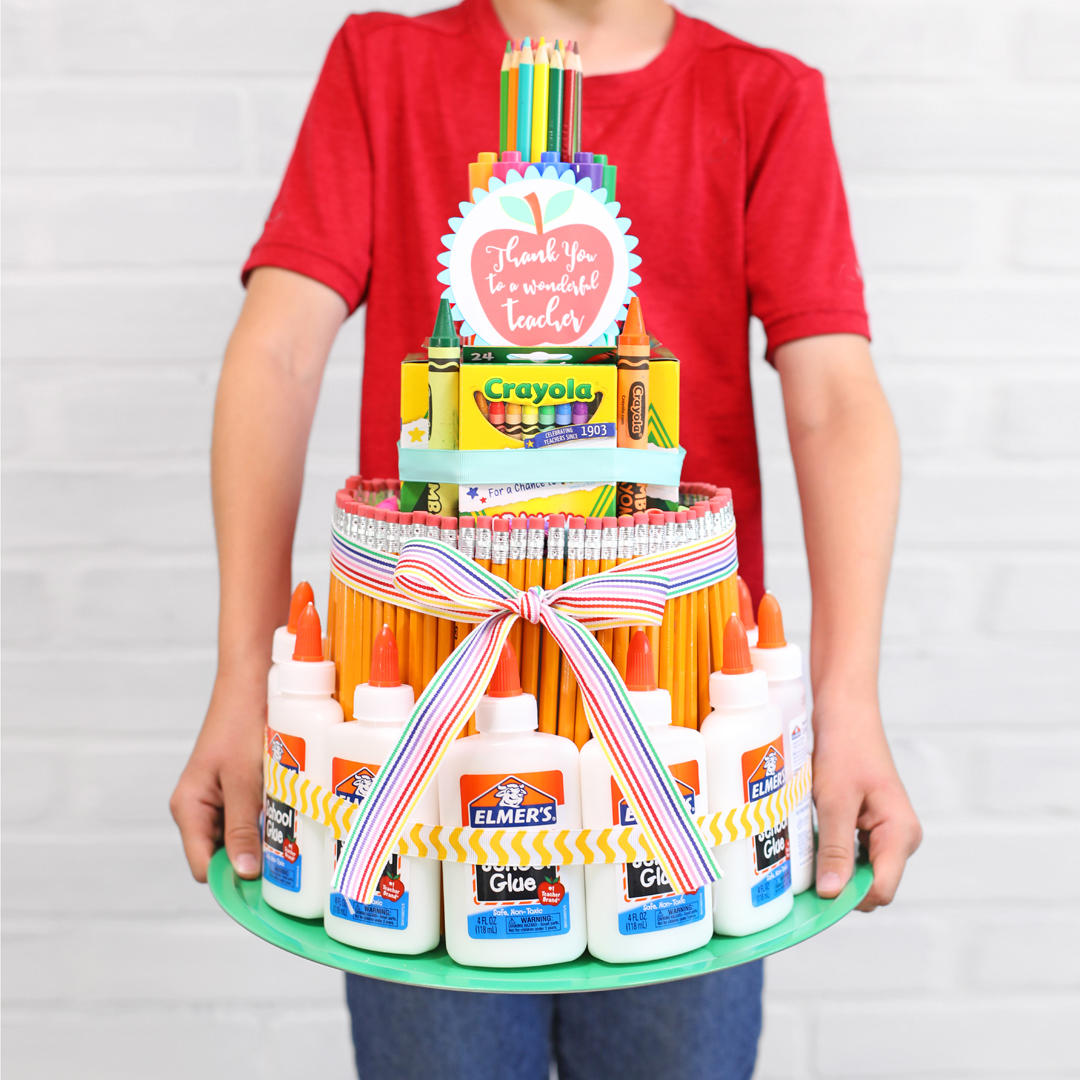 Backpack Cake with Edible School Supplies