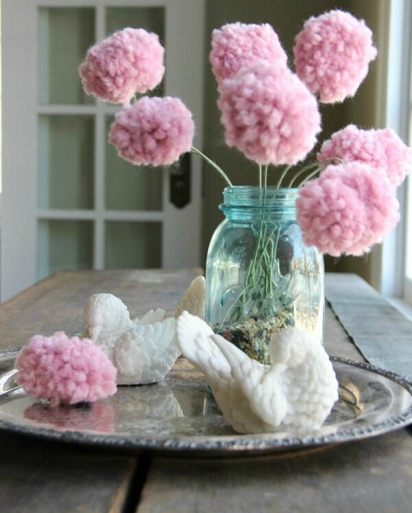 diy pom pom flowers