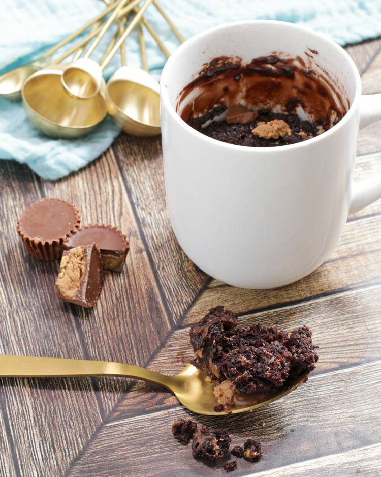 Easy Peanut Butter Chocolate Microwave Mug Cake