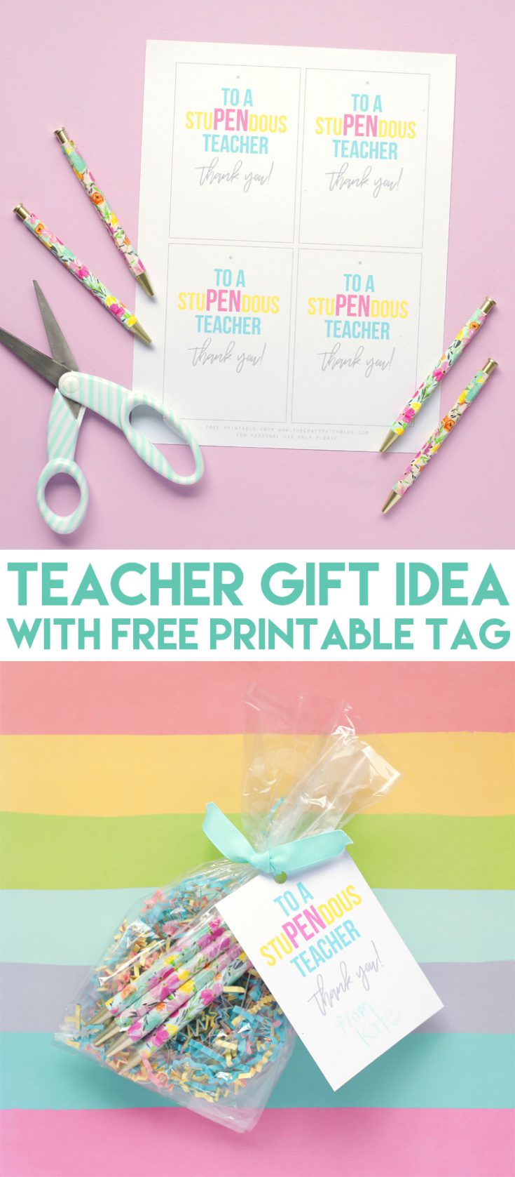 StuPENdous Teacher Appreciation Gift Idea with Free Printable Tag