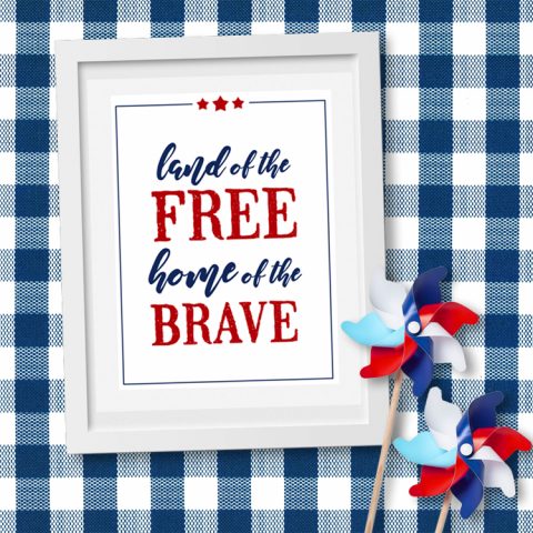 Land of the Free Fourth of July Printable Art