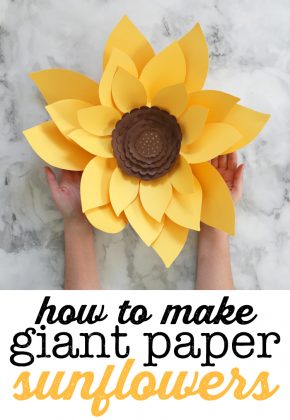 Giant Paper Sunflowers: Tutorial, SVG Cut Files and Printable Template