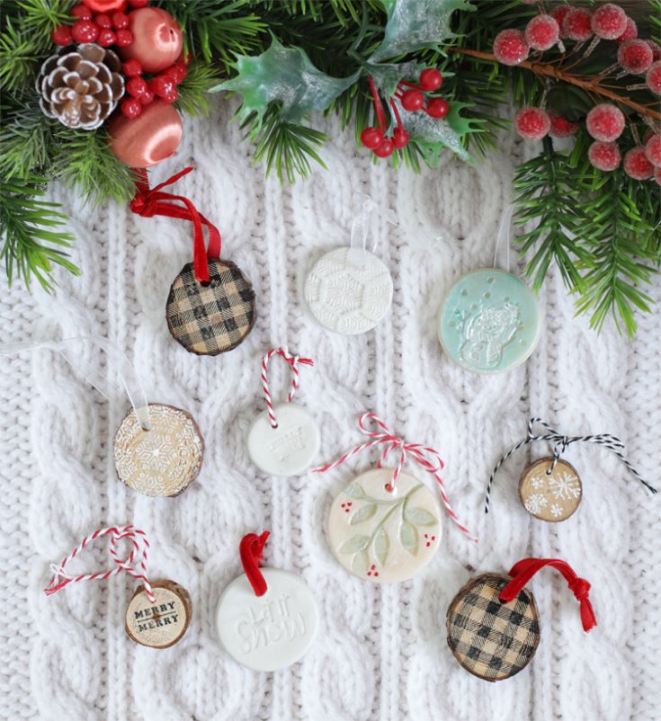 DIY Stamped Christmas Ornaments Two Ways