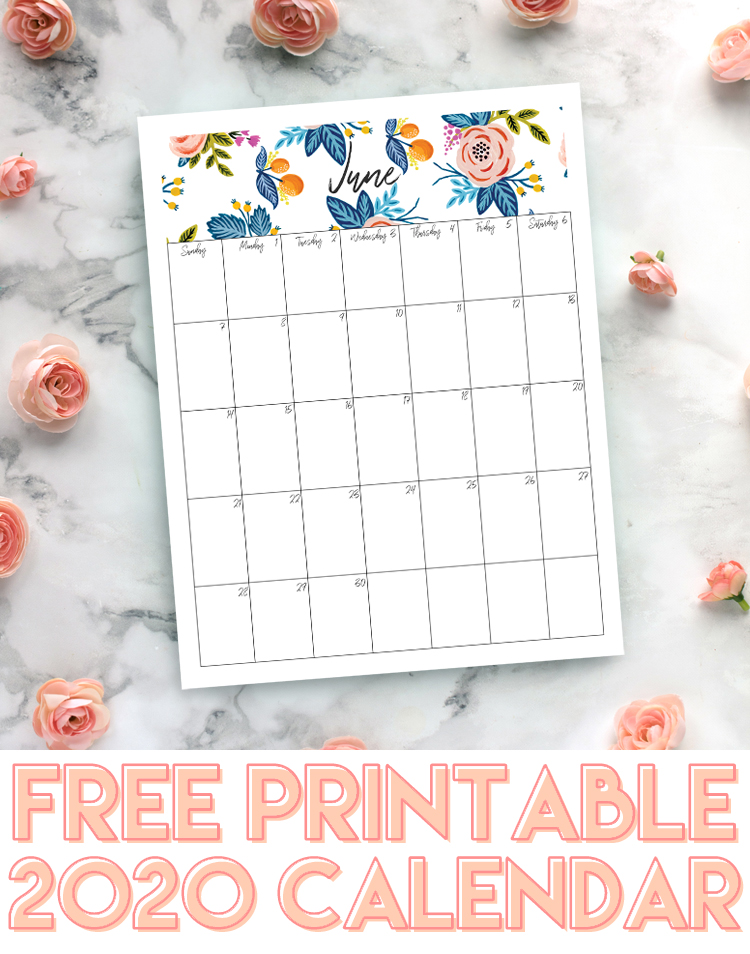 Free Printable 2020 Calendar The Craft Patch