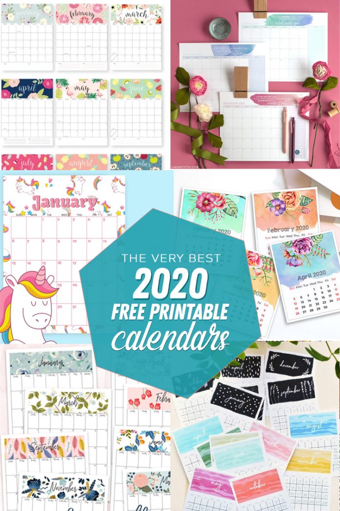 The Best Free Printable Calendars of 2020