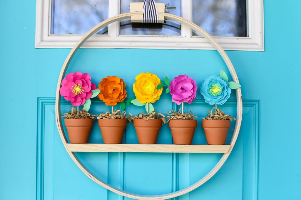 mini flower pot spring wreath