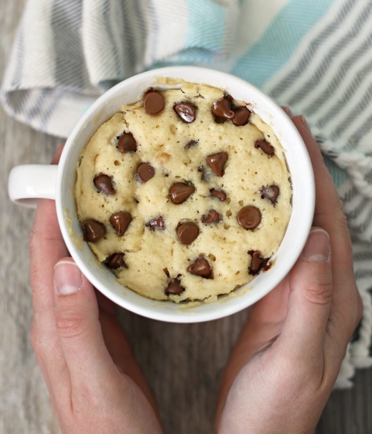 Best Ever Easy Vanilla Mug Cake Recipe with Chocolate Chips