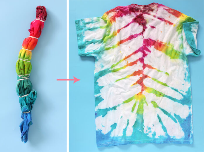 Coole Tie Dye Muster Zum Ausprobieren Der Bastel Patch My Race   How To Tie Dye V Shape 696x520 