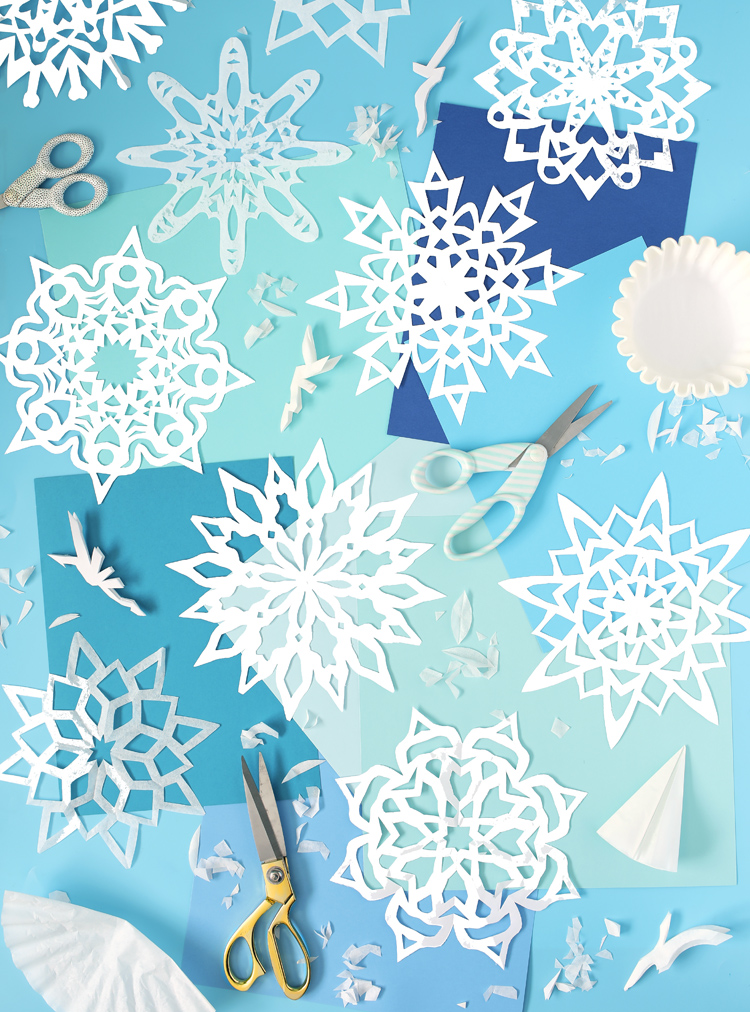 folded snowflake patterns