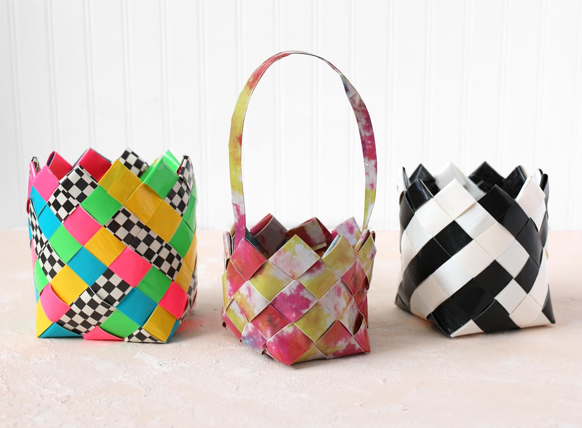 duck tape woven baskets