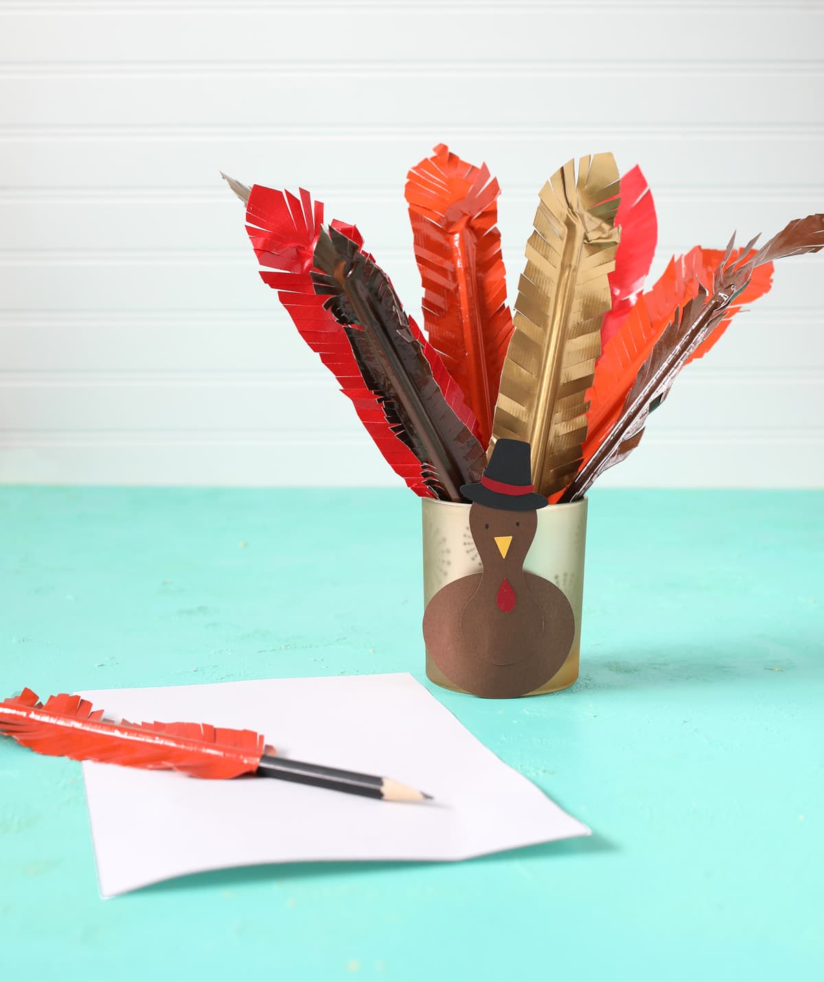 Feather Ballpoint Pen - Turkey Feather Red