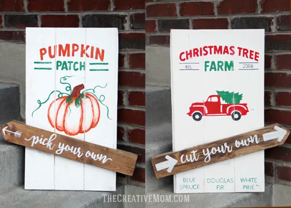 reversible holiday sign