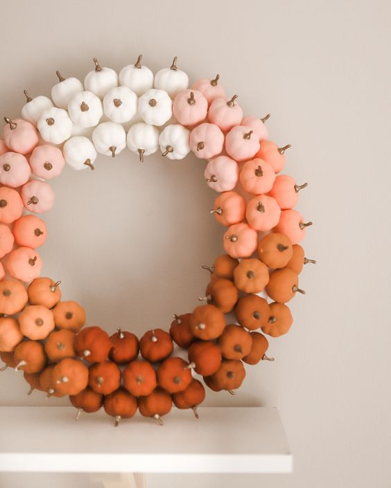 Couronne de citrouilles ombrées DIY