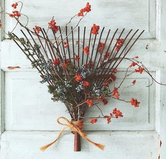 couronne de râteau d'automne à faire soi-même