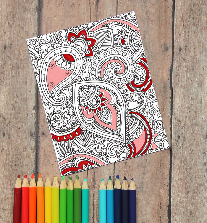 coloring page valentines day printable card