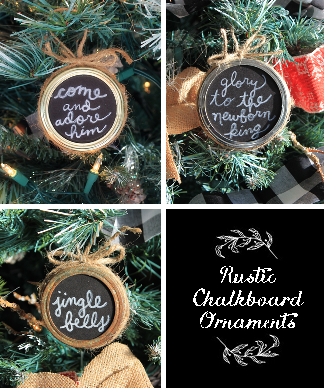 mason jar lid chalkboard ornaments