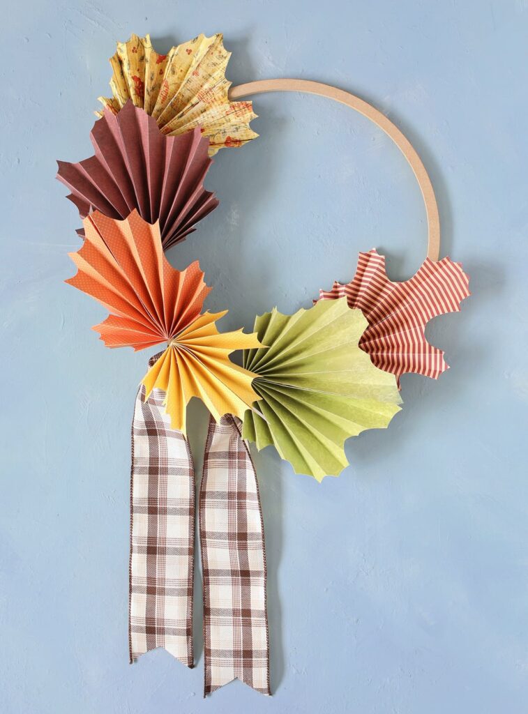 diy paper leaves wreath