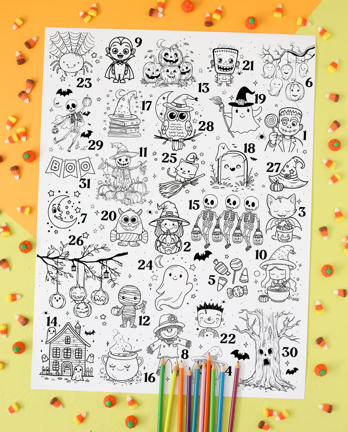 halloween coloring poster printable