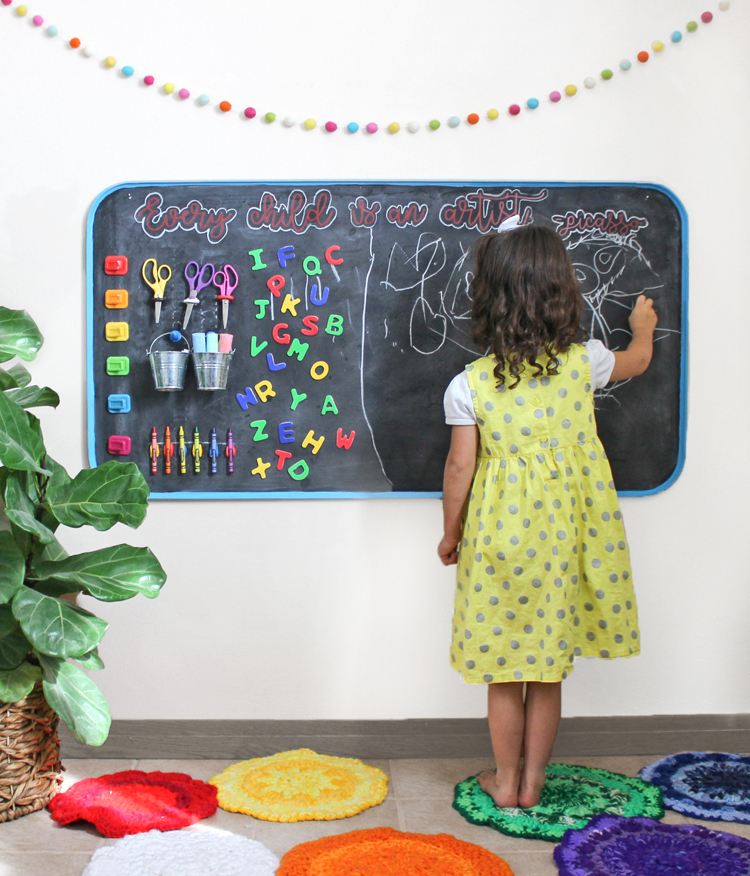 diy magnetic oversized chalkboard