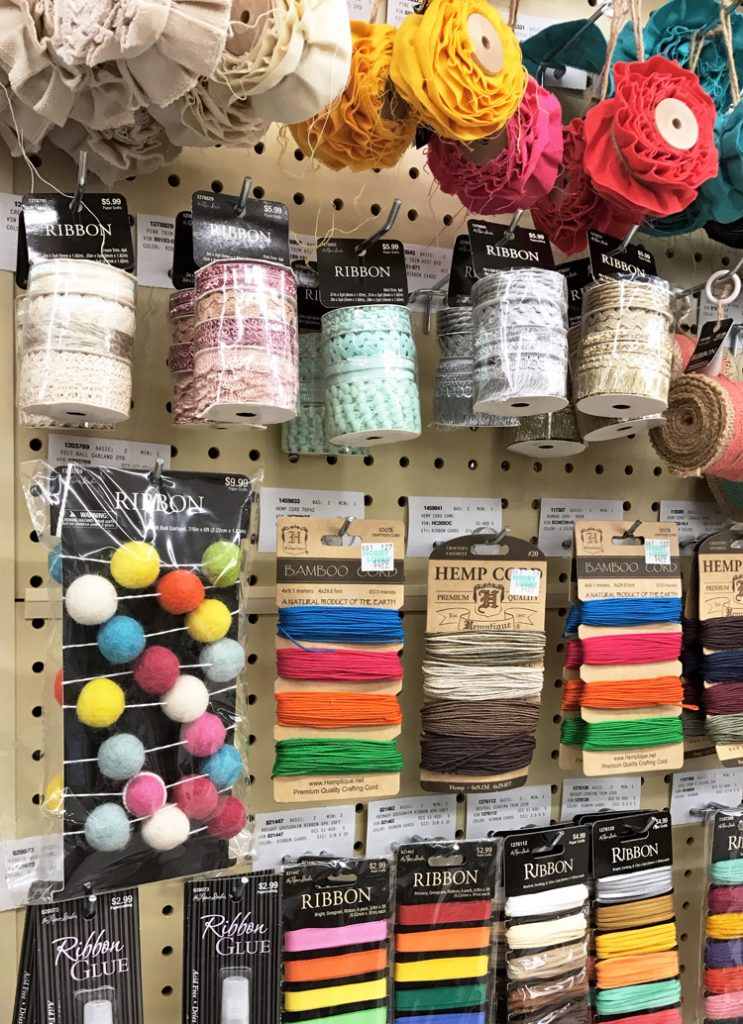 trim and pom pom garland at hobby lobby