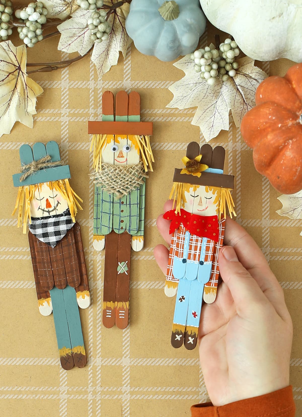 diy popsicle stick scarecrows