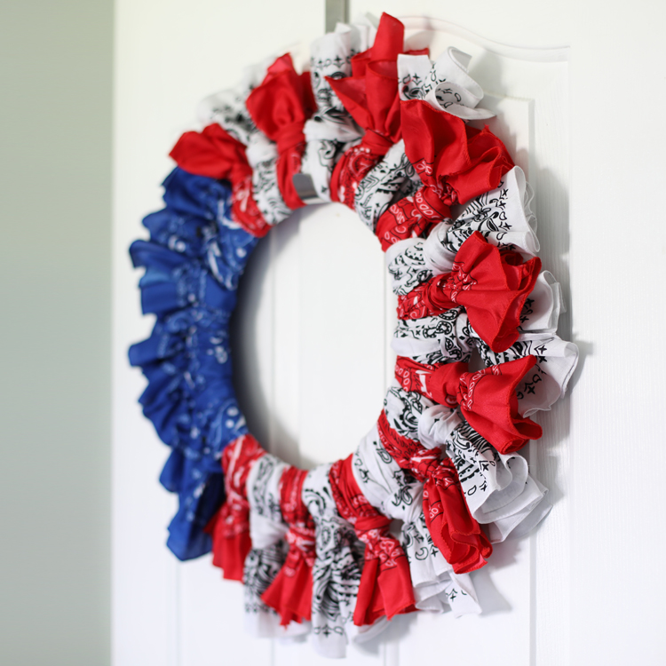 patriotic bandana wreath tutorial