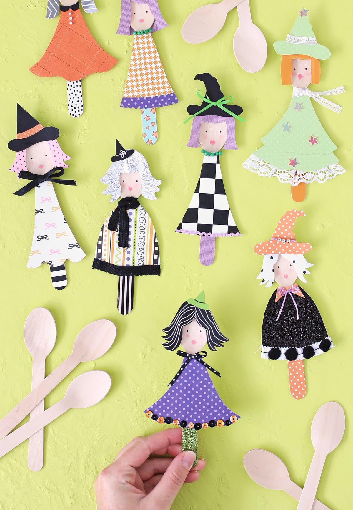 wooden spoon witches halloween craft