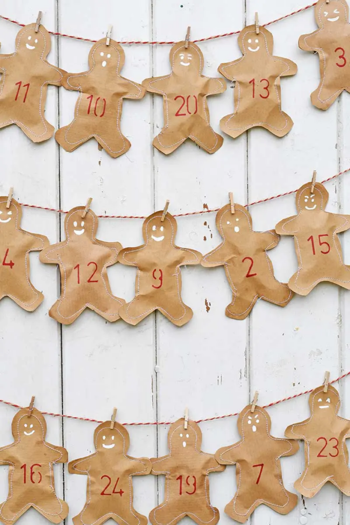 Kraft Paper Gingerbread Man Countdown