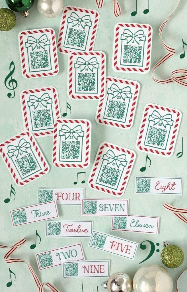 christmas music advent calendar with qr codes