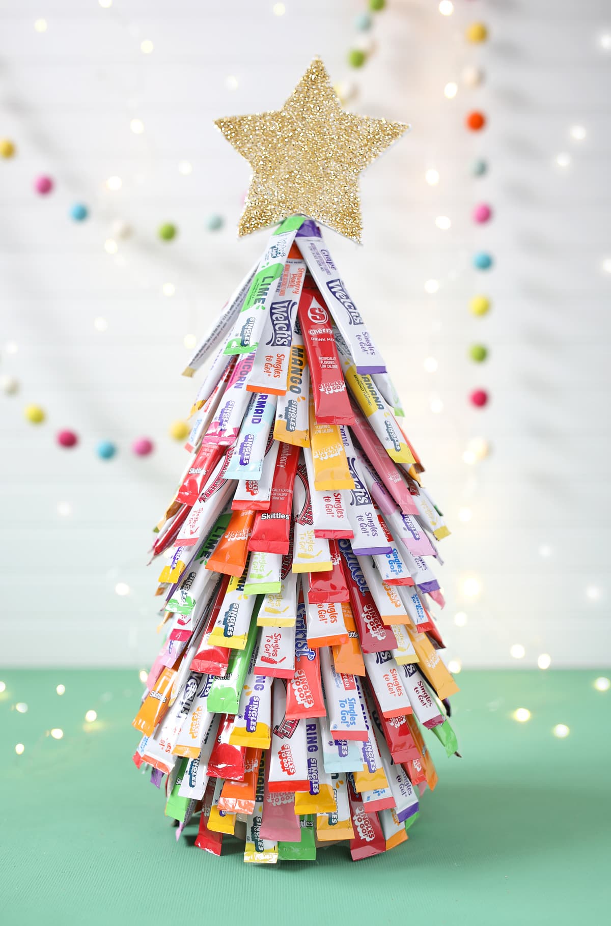 drink packet christmas tree