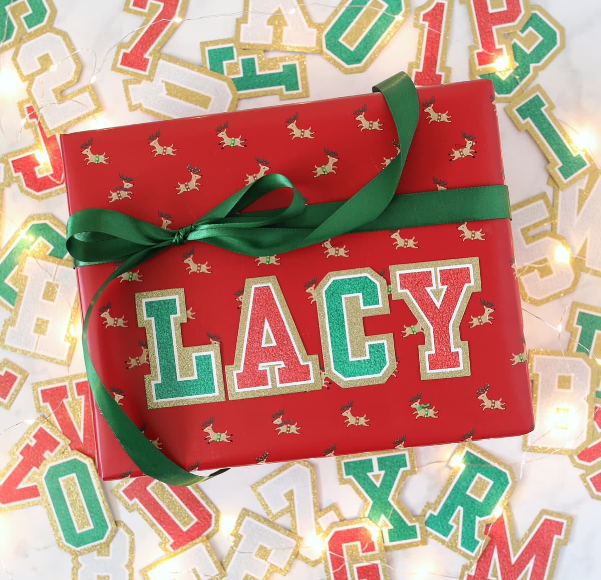 varsity letter christmas gift wrapping