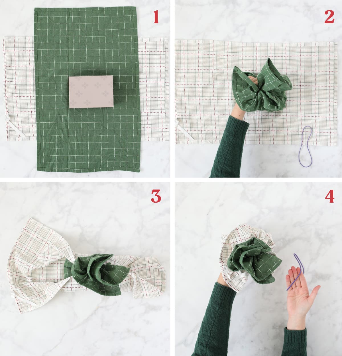 how to wrap a gift with tea towels