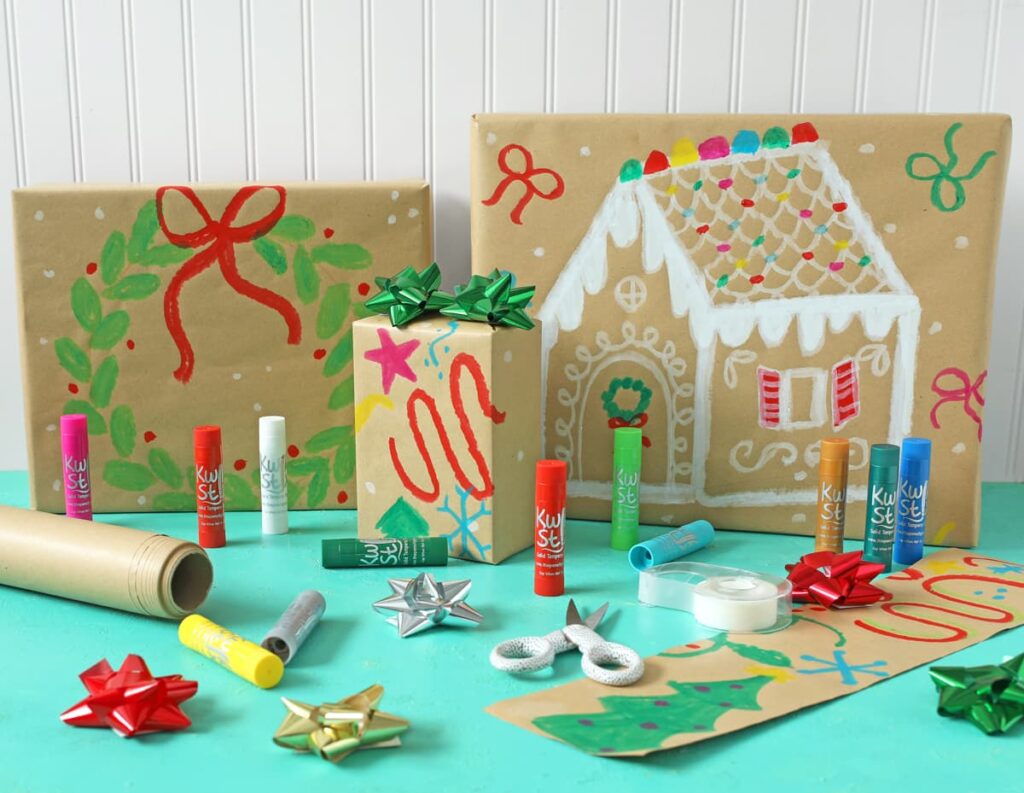 papier d'emballage personnalisé artisanat de Noël pour enfants