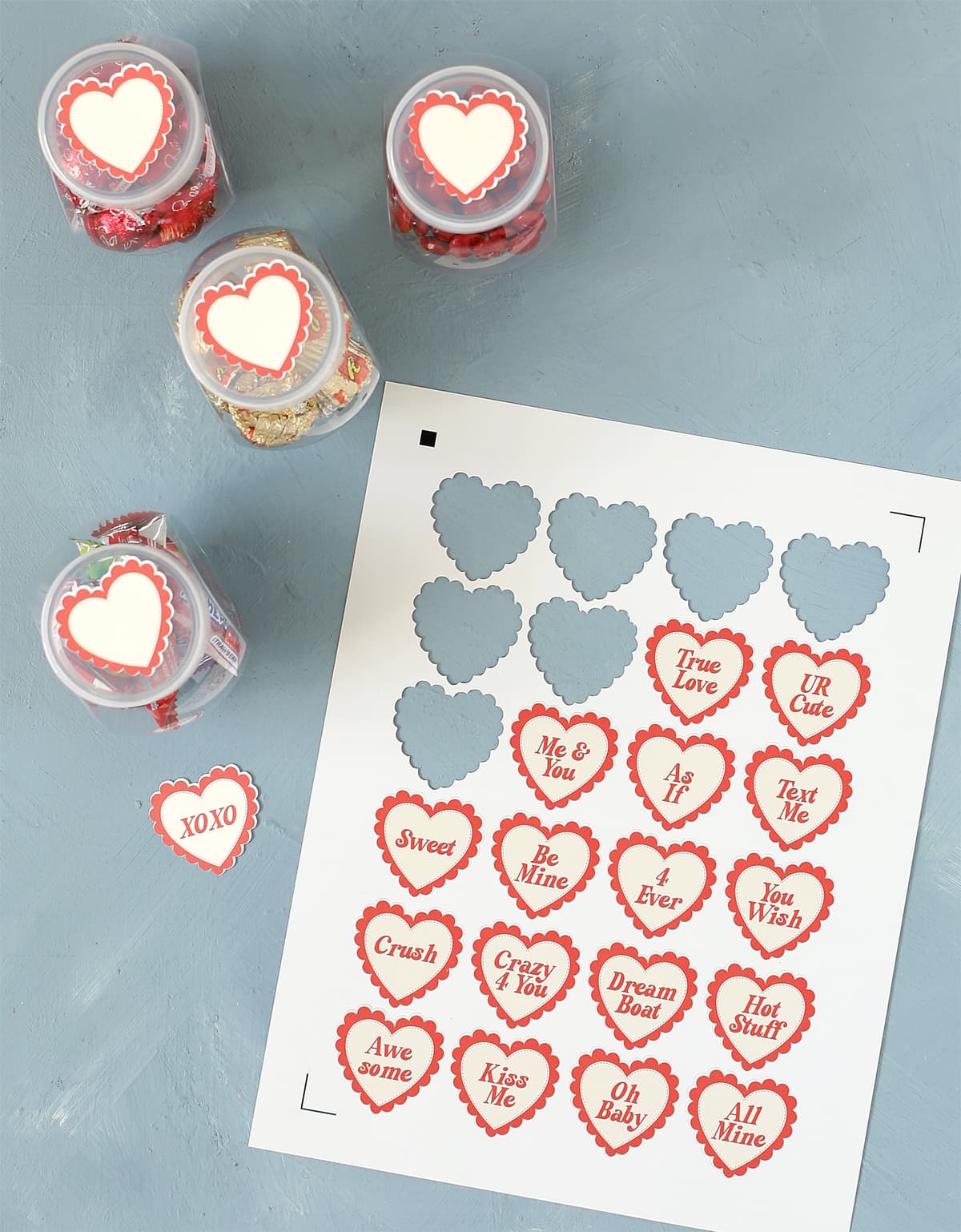 heart printables for candy jar lids