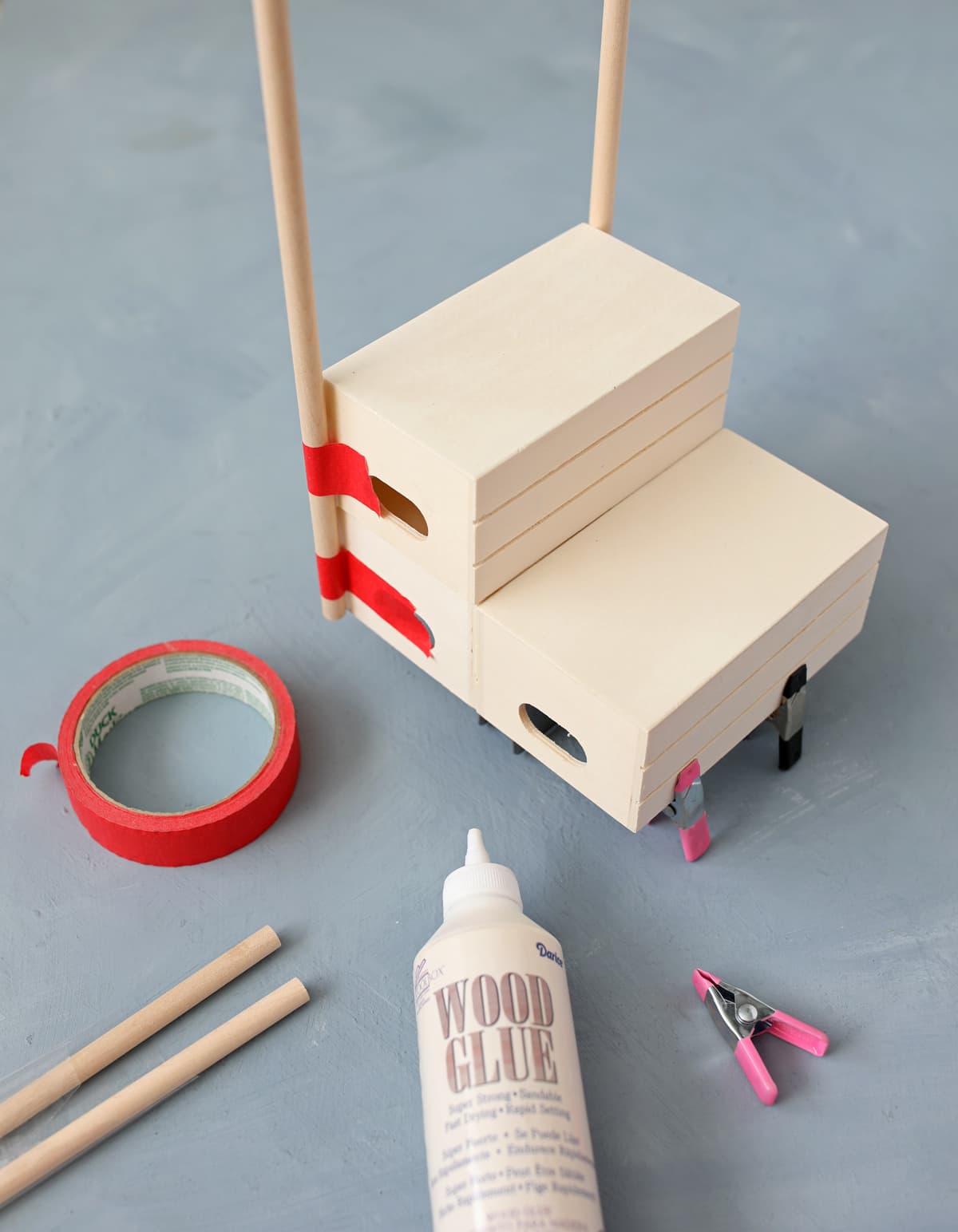 dollar store wood crates valentine's day craft