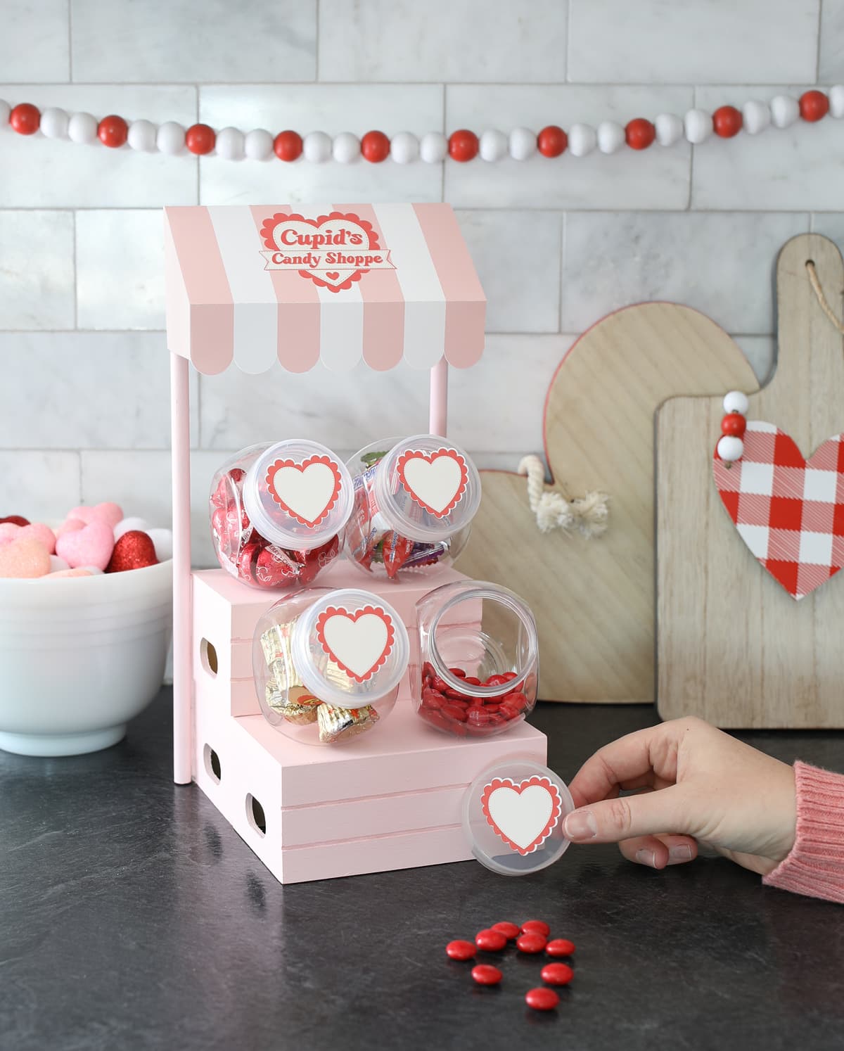 diy candy display for valentines day