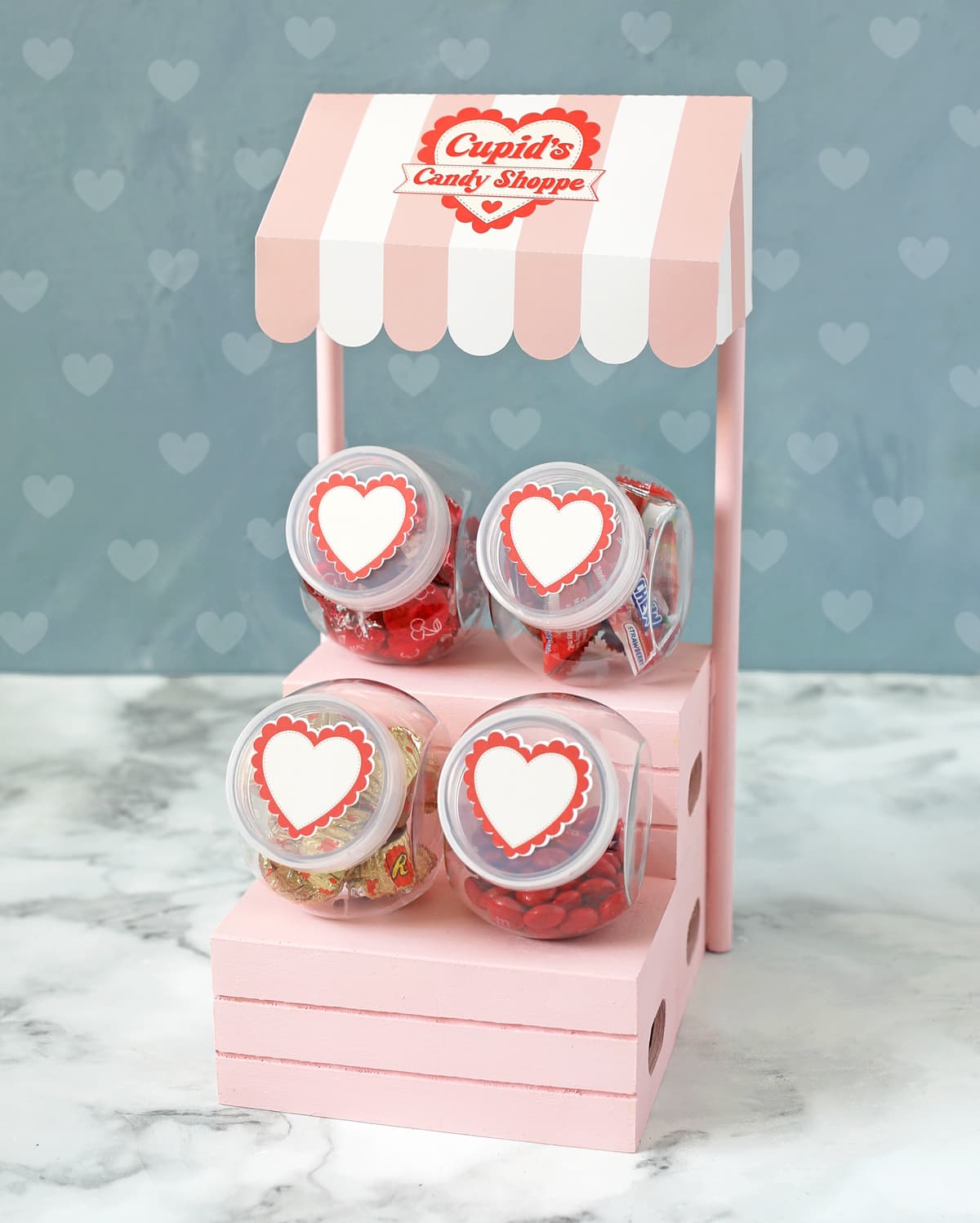 cupid's candy shoppe candy display valentine's day craft