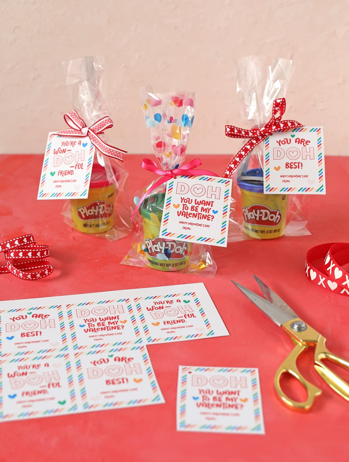 play doh valentines day cards