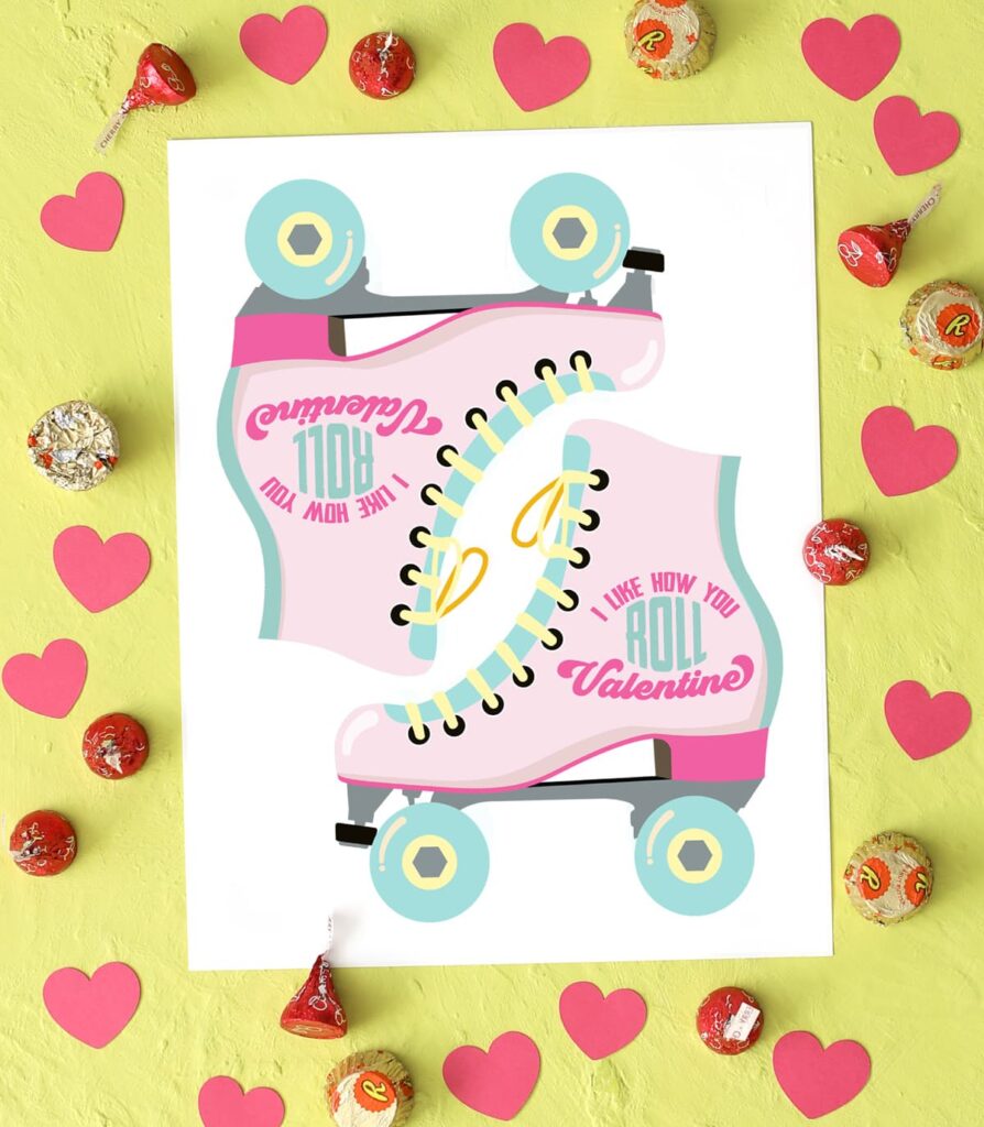 printable roller skate valentines